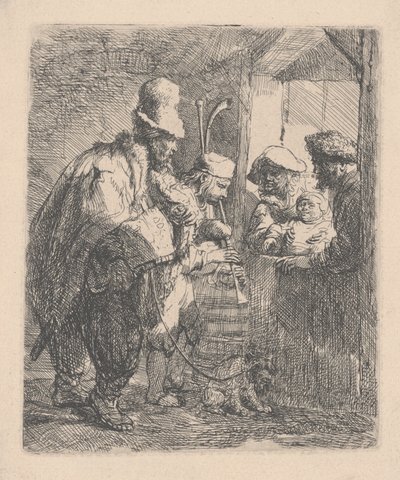 Os músicos passeando de Rembrandt van Rijn