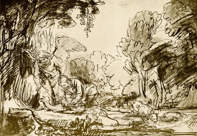 Tobias destruiu o peixe de Rembrandt van Rijn