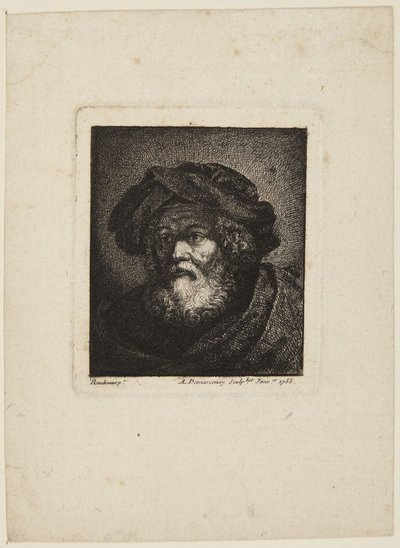 Velho com gorro de Rembrandt van Rijn