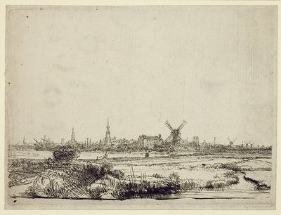 Vista de Amsterdã, c.1640 de Rembrandt van Rijn