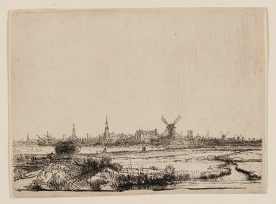 Vista de Amsterdã do Kadijk de Rembrandt van Rijn