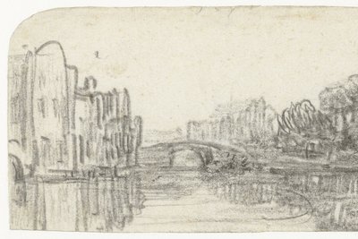 Vista do Nieuwezijds Voorburgwal de Rembrandt van Rijn