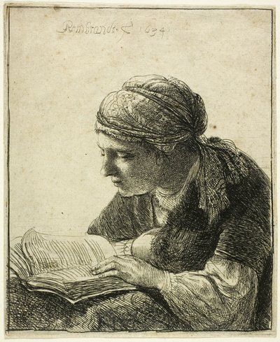 Mulher lendo de Rembrandt van Rijn