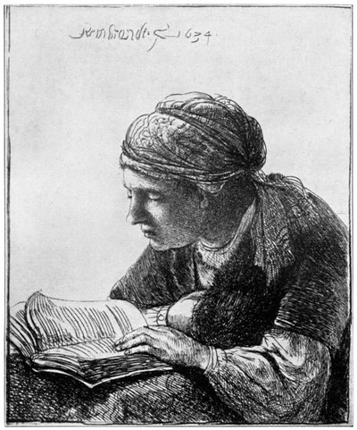 Woman Reading, 1634, 1912. de Rembrandt van Rijn