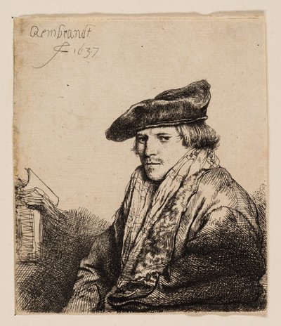 Jovem em um boné de veludo (Petrus Sylvius?) de Rembrandt van Rijn