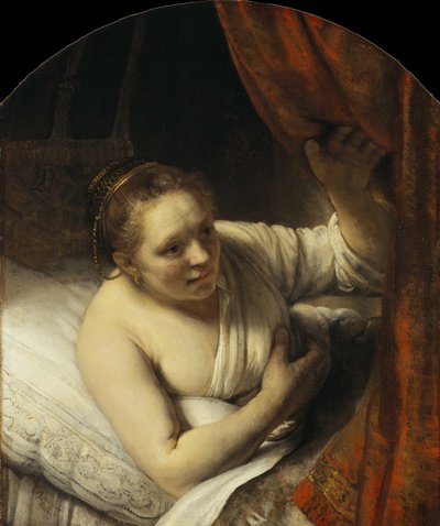 Jovem na cama, 1645-1647. de Rembrandt van Rijn