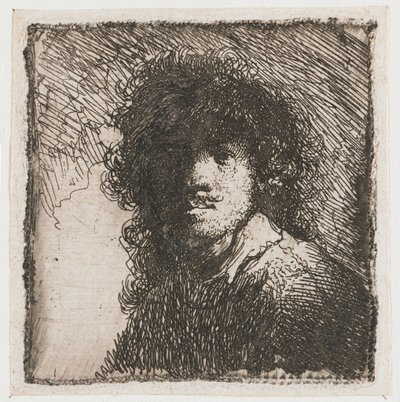 Auto-retrato com a cabeça descoberta de Rembrandt van Rijn