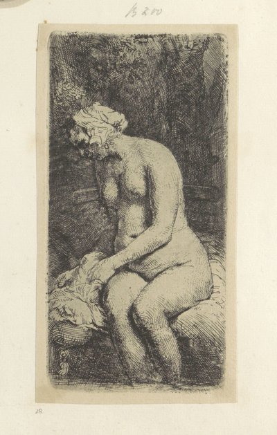 Zittende naakte vrouw
Colecção de oitenta e cinco estampas originais (título da série) de Rembrandt van Rijn