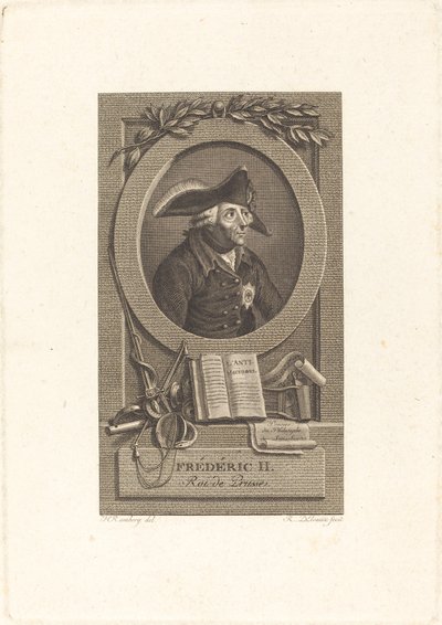 Frederico, o Grande, Rei da Prússia de Remi Henri Joseph Delvaux after Johann Heinrich Ramberg