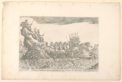 Hiclo e Naucleus argônio. conduzido na carruagem de Netuno, de Vasos dos Argonautas para a celebração do casamento de Cosimo de 