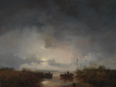 Pescadores numa noite de luar de Remigius Adrianus Haanen