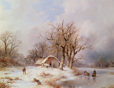 Paisagem de inverno (óleo) de Remigius Adrianus Haanen
