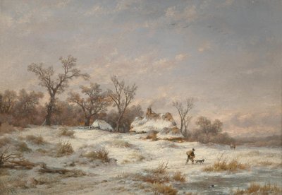 Paisagem de inverno com figuras decorativas de Remigius Adrianus Haanen