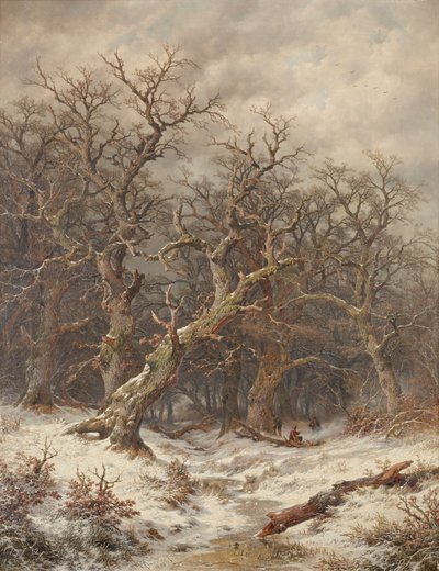 Paisagem de inverno (Floresta de inverno) de Remigius Adrianus van Haanen