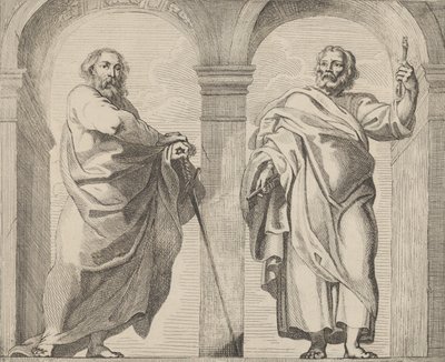 Santos Pedro e Paulo em um vestíbulo, ca. 1630-80., c. 1630-80. de Remoldus Eynhoudts