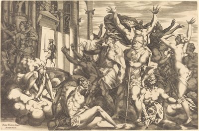 A conquista da ignorância de René Boyvin after Rosso Fiorentino