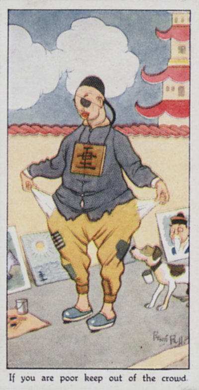 Provérbio oriental: Se você é pobre, mantenha-se fora da multidão (cor litho) de René Bull