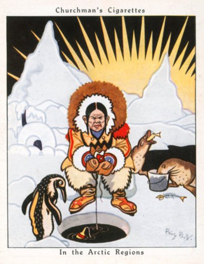 Nas regiões árcticas (litografia a cores) de René Bull