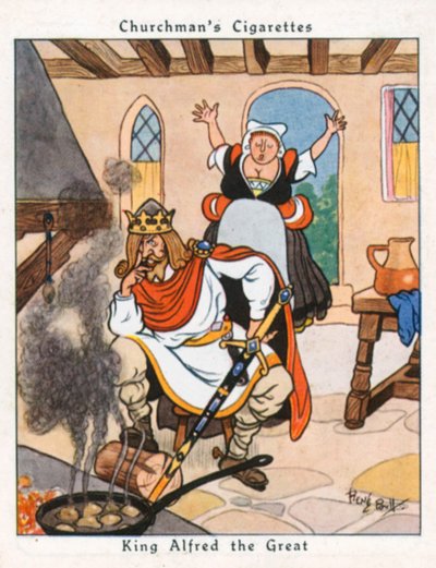 Rei Alfredo, o Grande (litografia a cores) de René Bull