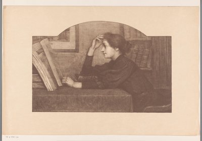 Mulher lendo, de perfil de René Janssens