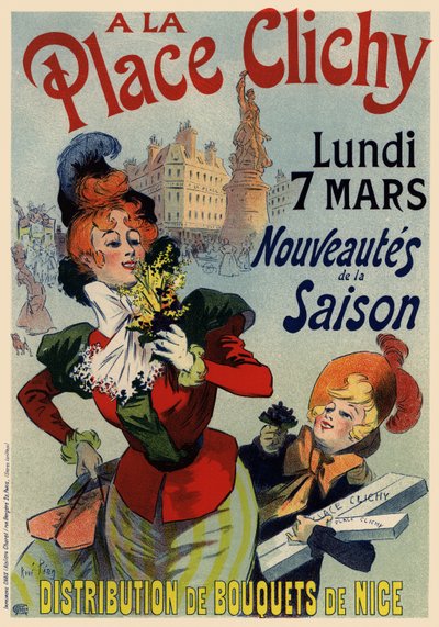 Pôster A la Place Clichy, década de 1890 de René Louis Péan