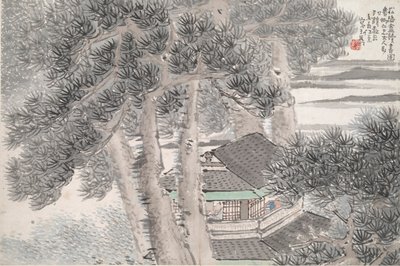 Lendo no Secluded Pine Studio (Song yin an) de Ren Xun