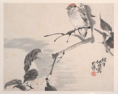 Animais, flores e pássaros, século XIX. de Ren Yi