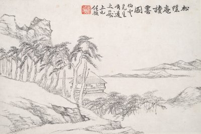 Leitura no Secluded Pine Studio (Song yin an) de Ren Yu