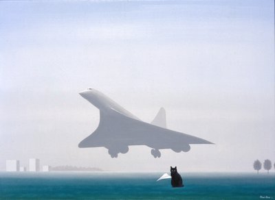 Gato preto, 2001, Óleo sobre tela de Rene Boin