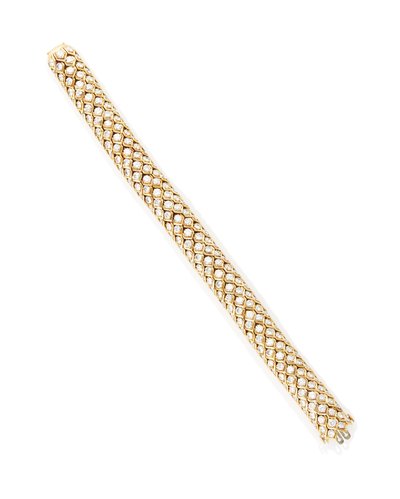 Uma das três pulseiras "Honeycomb", década de 1950 de Rene Boivin
