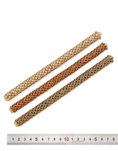 Três pulseiras &39;Honeycomb&39; de Rene Boivin