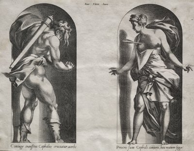 Cephalus e Procris em dois nichos de Rene Boyvin
