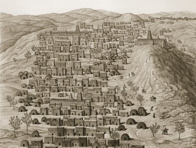 Vista, de, parte, de, a, cidade, de, timbuktu, de, um, colina, ilustração, de, jornal, dun, viagem, um, tombouctou, um, jenne, 1830 de Rene Caillie