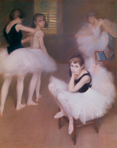 Jeunes danseuses au repos - Jovens bailarinos em repouso ... de René François Xavier Prinet