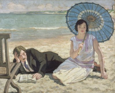 Mulher com um Parasol, c.1925 (óleo sobre tela) de René François Xavier Prinet