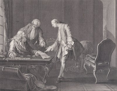 O filho pródigo exigindo sua herança, ca. 1751. de Rene Gaillard