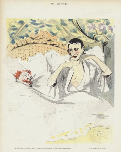 Noite de núpcias. Ilustração para Le Rire de Rene George Hermann Paul