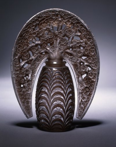 Bouchons Fleurs de Pommiers No. 493, c.1919 (vitral transparente e fosco rosa) de Rene Jules Lalique
