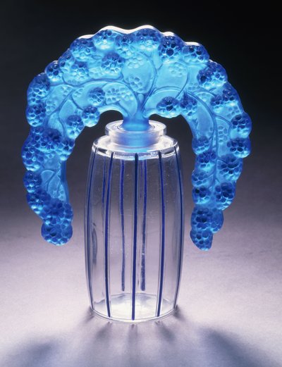 Bouchons Mures No. 495, c.1920 (vidro transparente e esmaltado de azul) de Rene Jules Lalique