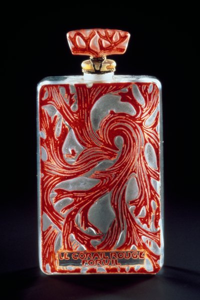 Flacon de vidro para o perfume Red Coral (Le Corail Rouge) da Forvil de Rene Jules Lalique