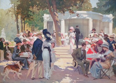 A hora deliciosa, ilustração para uma brochura sobre o spa termal em Vittel, final do século XIX de Rene Lelong