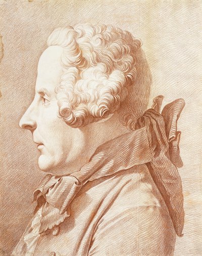 Retrato de Monsieur Hertault de Lienay, de perfil, virado para a esquerda, de Rene Michel Slodtz