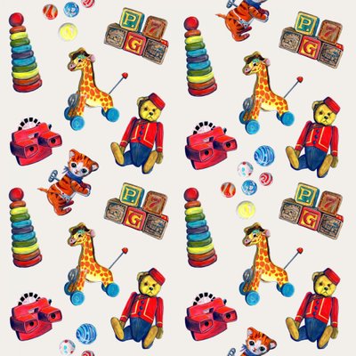 Brinquedos retro coloridos de Renee Machan Cottagecore Artist