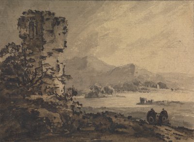 Paisagem Clássica com Duas Figuras a Cavalo à Direita de Rev. William Gilpin