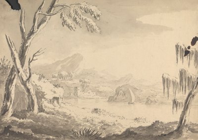 Paisagem com Castelo na margem do rio de Rev. William Gilpin