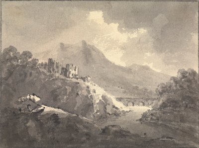 Paisagem com um Castelo e uma Ponte de Rev. William Gilpin