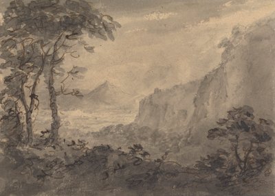 Paisagem Montanhosa com Árvores - Alto Crags à Direita de Rev. William Gilpin