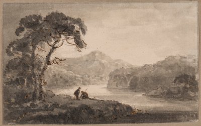 Paisagem do rio (caneta, pincel e tinta no papel) de Rev. William Gilpin