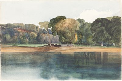 Paisagem com árvores e água (aquarela e grafite) de Reverend James Bulwer