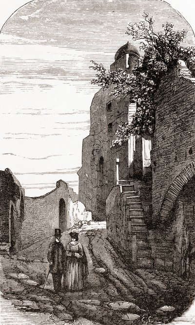 Clivus Victoria no Monte Palatino, Roma, Itália, no final do século XIX. De Italian Pictures do Rev. Samuel Manning, publicado em 1890. de Reverend Samuel Manning